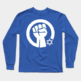 I stand with Israel - Solidarity Fist (white on blue) Long Sleeve T-Shirt